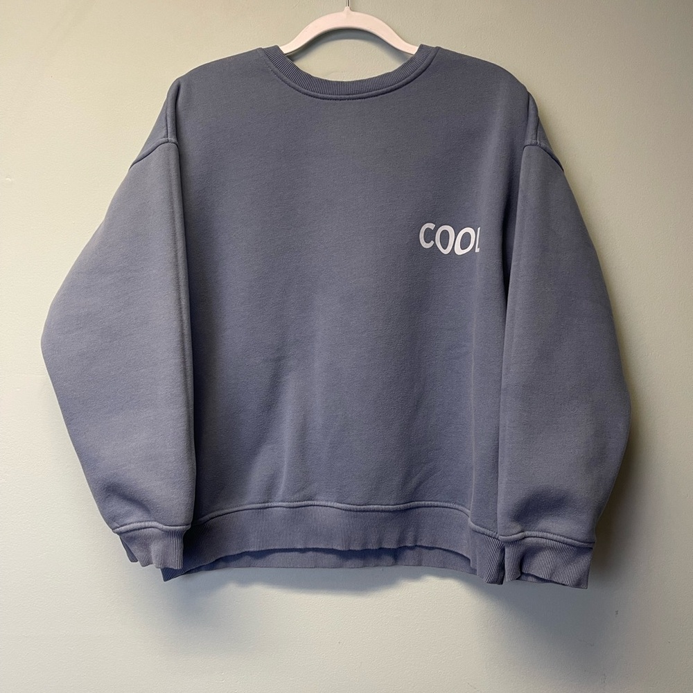 Blue Crew Neck Sweat Shirt ‘Cool’